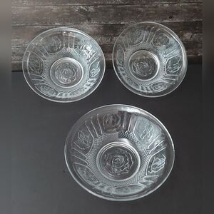 KIG INDONESIA Bowls (3) ROSE Pattern / 7" dia